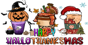 Hallothanksmas -Coffee Happy Hallothanksmas 16oz UV DTF Libby Cup Wrap