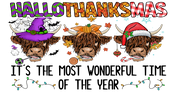 Hallothanksmas -Cow Happy Hallothanksmas(1) 16oz UV DTF Libby Cup Wrap