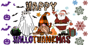 Hallothanksmas -Gnomes - Ghost -  Santa Claus Happy Hallothanksmas 16oz UV DTF Libby Cup Wrap