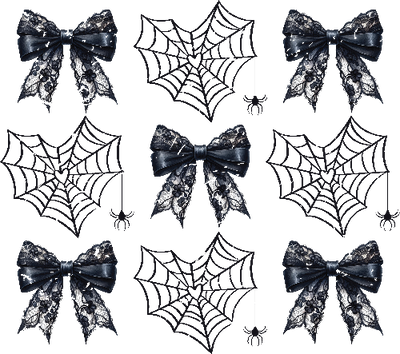 Halloween Coquette Spiderweb Bow DTF (direct-to-film) Transfer