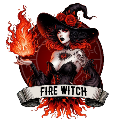 Halloween Fire Witch DTF (direct-to-film) Transfer