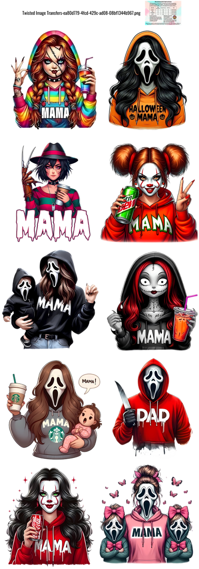 Halloween Mama 60x22" DTF Ready to Ship Gang Sheet