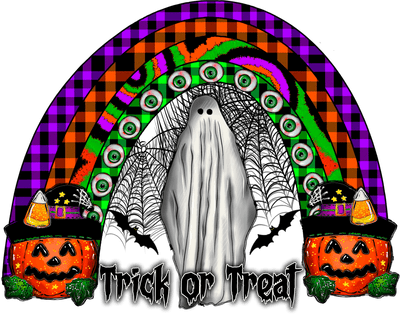 Halloween Rainbow Trick or Treat DTF Direct to Film Transfer - Twisted Image Transfers