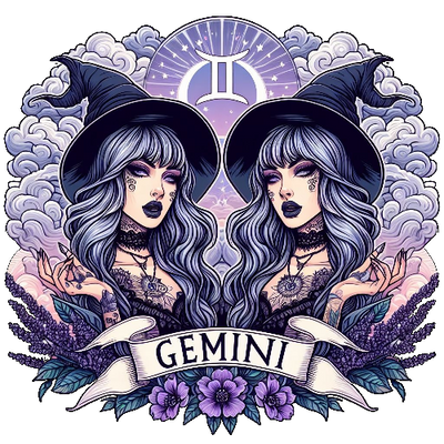 Halloween Witch Gemini DTF (direct-to-film) Transfer (Copy)