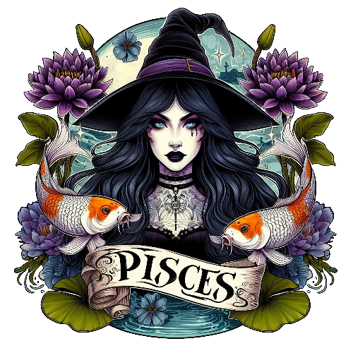 Halloween Witch Pisces DTF (direct-to-film) Transfer