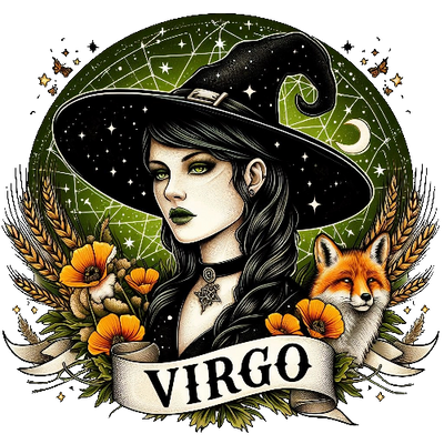 Halloween Witch Virgo DTF (direct-to-film) Transfer