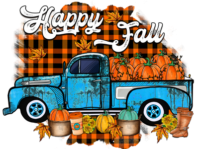 Happy Fall Truck DTF (direct-to-film) Transfer