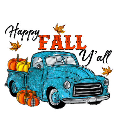 Happy Fall Yall Truck DTF (direct-to-film) Transfer