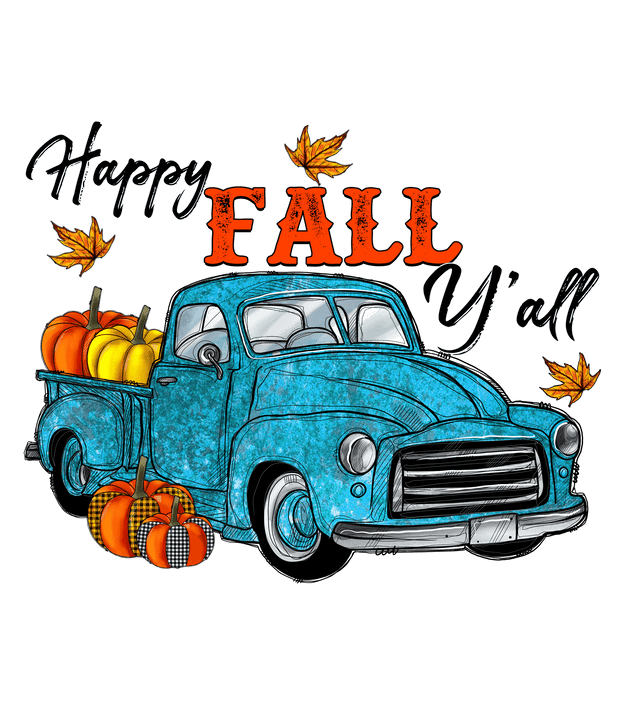 Happy Fall Yall Truck DTF (direct-to-film) Transfer