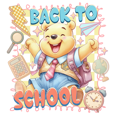 Happy Pooh Back to School DTF (direct-to-film) Transfer