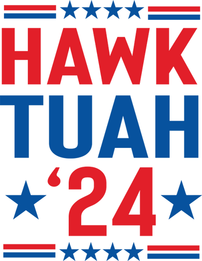 Hawk Tuah Red & Blue DTF (direct-to-film) Transfer