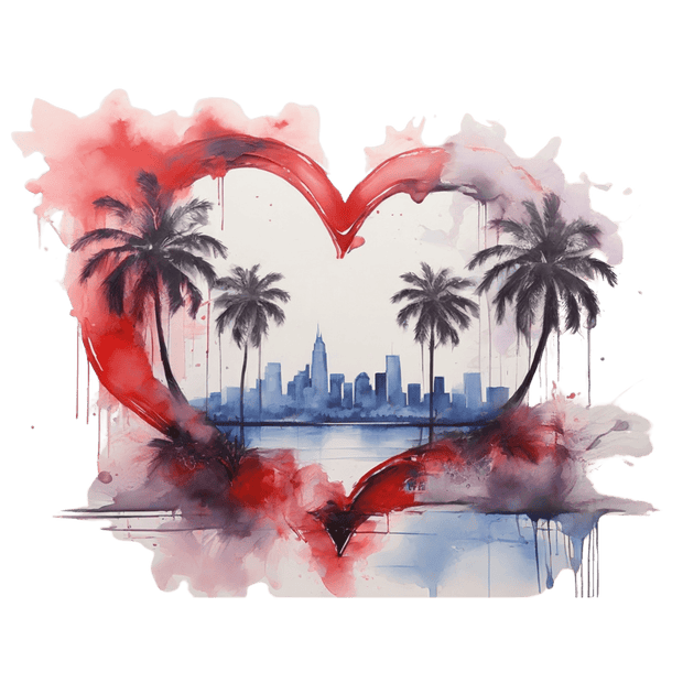 Heart Reflecting with Color Drip DTF (direct-to-film) Transfer