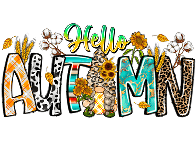 Hello Autumn DTF (direct-to-film) Transfer