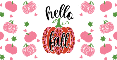 Hello Fall Pumpkin 16oz UV DTF Libby Cup Wrap