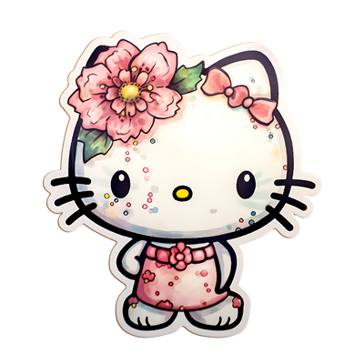 Hello Kitty With Pink Belt DTF (direct-to-film) Transfer