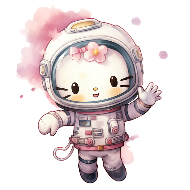 Hello Kitty in Space DTF (direct-to-film) Transfer