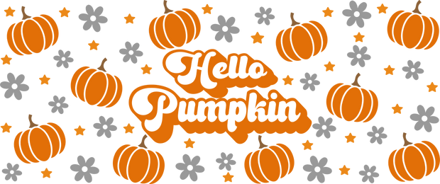 Hello Pumpkin Orange 16oz UV DTF Libby Wrap