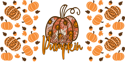 Hello Pumpkin 16oz UV DTF Libby Cup Wrap