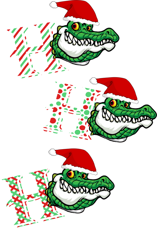 Ho Ho Ho Crocks In Santa Hats DTF (direct-to-film) Transfer