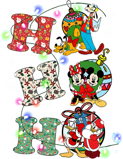 Ho Ho Ho Disney Christmas DTF (direct-to-film) Transfer