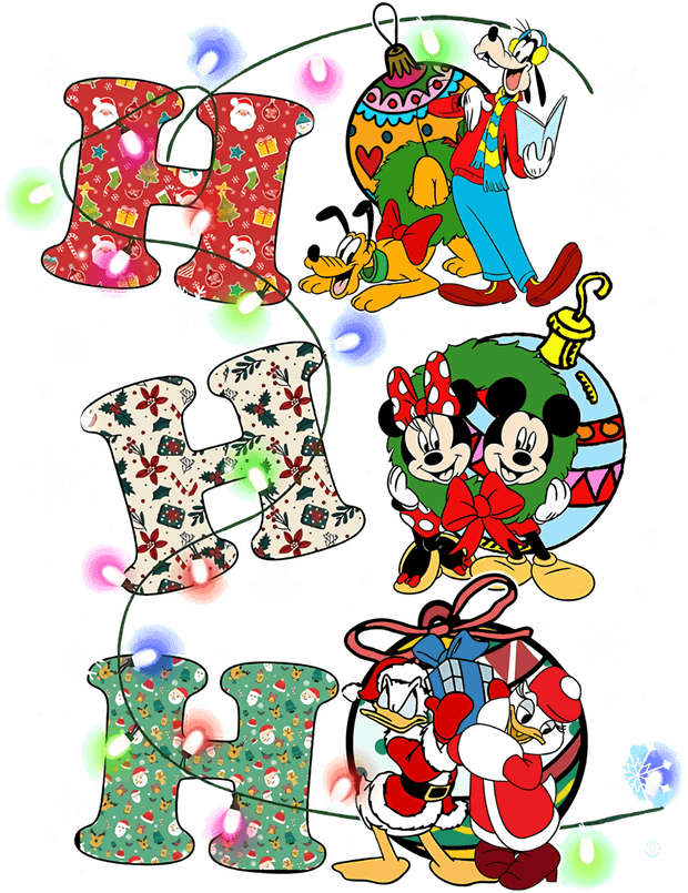 Ho Ho Ho Disney Christmas DTF (direct-to-film) Transfer