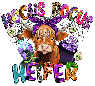 Hocus Pocus Heifer Halloween DTF (direct-to-film) Transfer