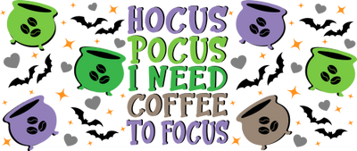 Hocus Pocus I need Coffee 16oz UV DTF Libby Wrap