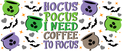 Hocus Pocus I need Coffee 16oz UV DTF Libby Wrap