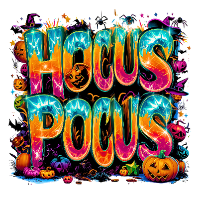 Hocus Pocus With Pumpkin Halloween DTF (direct-to-film) Transfer