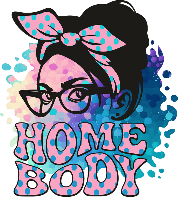 Home Body Lady in Pink DTF (direct-to-film) Transfer