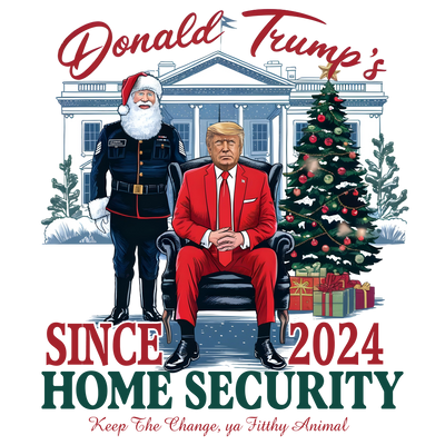 Home Security Filthy Animal Trump & Santa DTF (direct-to-film) Transfer