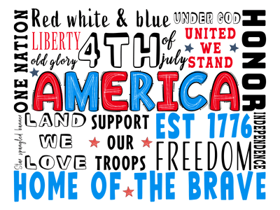 Home of the Brave America est 1776 DTF (direct-to-film) Transfer