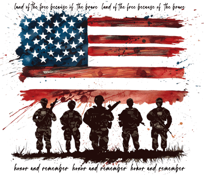 Honor and Remember Heros & Flag DTF (direct-to-film) Transfer
