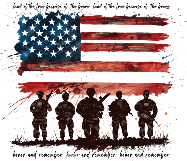 Honor and Remember Heros & Flag DTF (direct-to-film) Transfer