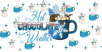 Hot Chocolate Winter Hot Cocoa-Season Winter Christmas-Christmas Snowman 16oz UV DTF Libby Cup Wrap