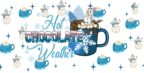 Hot Chocolate Winter Hot Cocoa-Season Winter Christmas-Christmas Snowman 16oz UV DTF Libby Cup Wrap