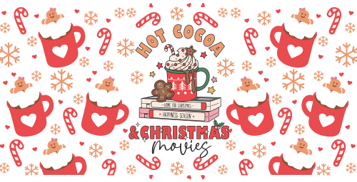 Hot Cocoa Christmas movies-Cookie baking crew-Merry Christmas cakes 16oz UV DTF Libby Cup Wrap