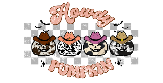 Howdy Pumpkin with Cow Print 16oz UV DTF Libby Cup Wrap