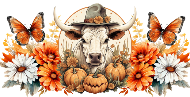 Howdy Pumpkin with Cowboy Hat 16oz UV DTF Libby Cup Wrap