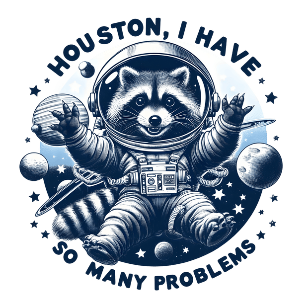 I Have so Many Problems Space Raccoon DTF (direct-to-film) Transfer