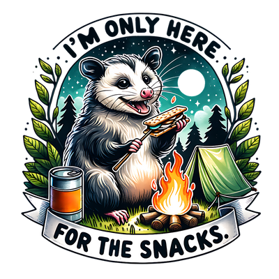 IM ONLY HERE FOR THE SNACKS WATERCOLOR DTF (direct-to-film) Transfer