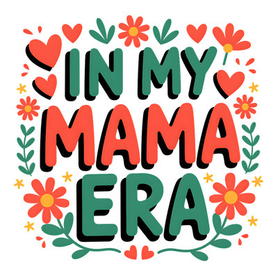 IN MY MAMA ERA GREEN AND ORANGE DTF (direct-to-film) Transfer