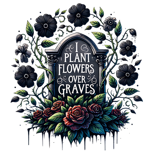 I PLANT FLOWERS OVER GRAVES DTF (direct-to-film) Transfer