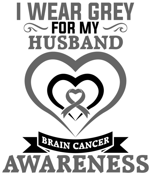 I Wear Grey for My Husband Hearts DTF (direct to film) Transfer
