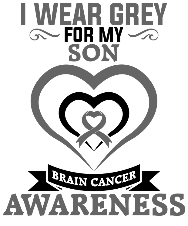 I Wear Grey for My Son Hearts DTF (direct to film) Transfer