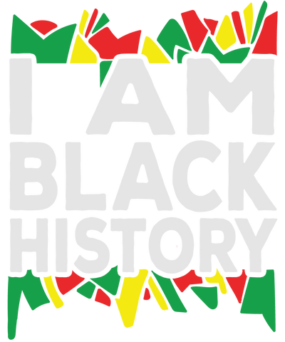 I am Black History in White Font African Outline DTF (direct-to-film)