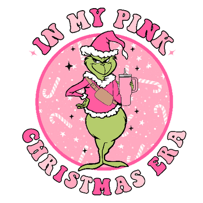 In My Pink Christmas Era Christmas DTF (direct-to-film) Transfer