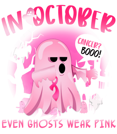 In October Ghosts Wear Pink DTF Direct to Film Transfer - Twisted Image Transfers