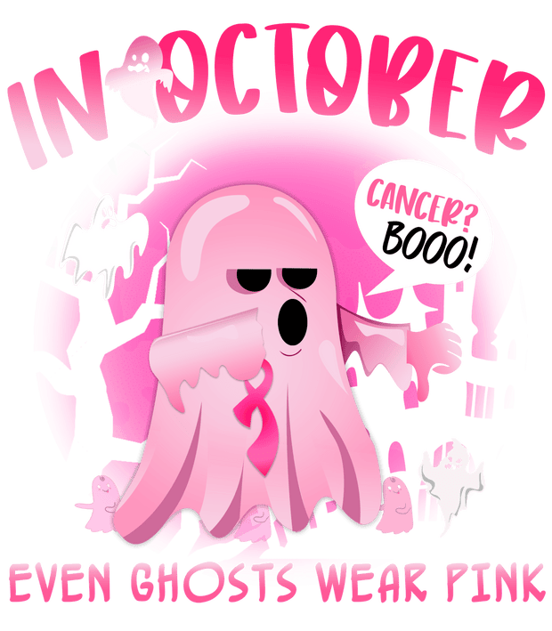 In October Ghosts Wear Pink DTF Direct to Film Transfer - Twisted Image Transfers