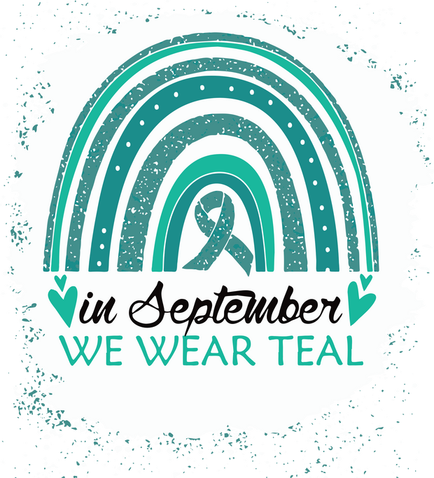 In September we Wear Teal Rainbow DTF (direct to film) Transfer